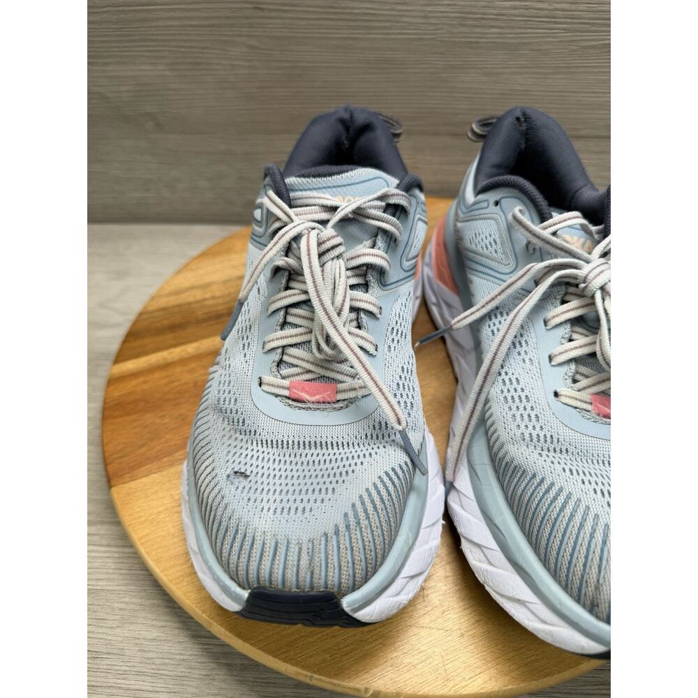 Hoka One W Bondi 7 Light Blue Athletic Cushioned Running Shoes. Womens 7.5 - Picture 3 of 12